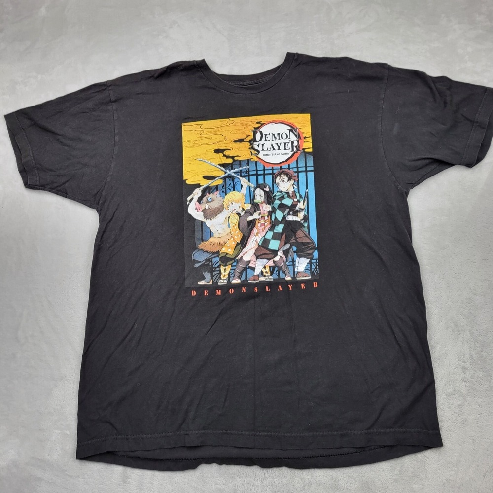 Demon‎ Slayer Shirt Men XXL Crewneck Anime Manga TV Show Aniplex Black Adult 2XL